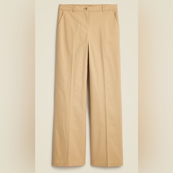 NWOT JCrew Full-length wide-leg trouser in cotton blend - Picture 1 of 5